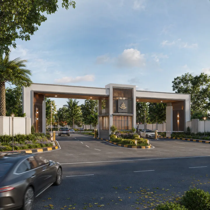 Address Maker Apollo grand entrance gateway and gatehouse off the Nelamangala main road