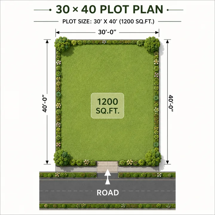 Address Maker Apollo 30x40 plot plan measuring 1200 sq ft Address Maker Apollo 30x40 plot plan measuring 1200 sq ft